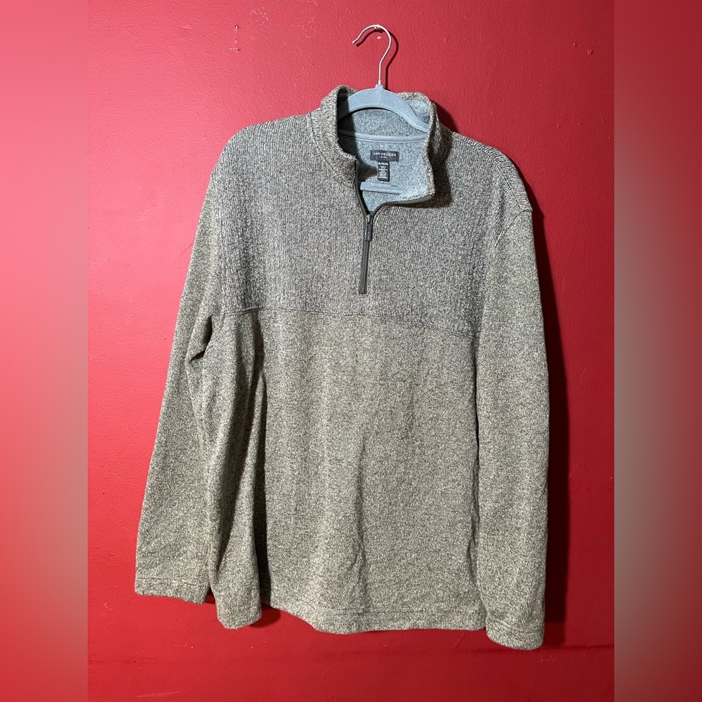 Van Heusen Men's Heathered Zip-Up Sweater